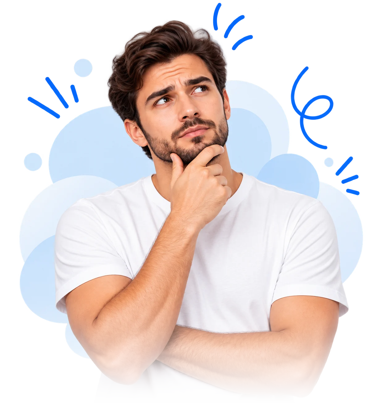 A man thinking about how easy a ready-made Telegram store could be