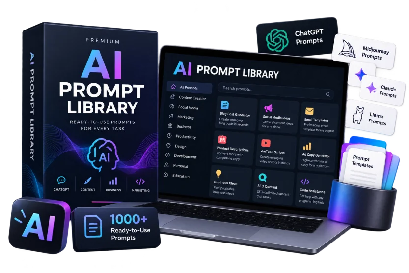 AI prompt library mockup