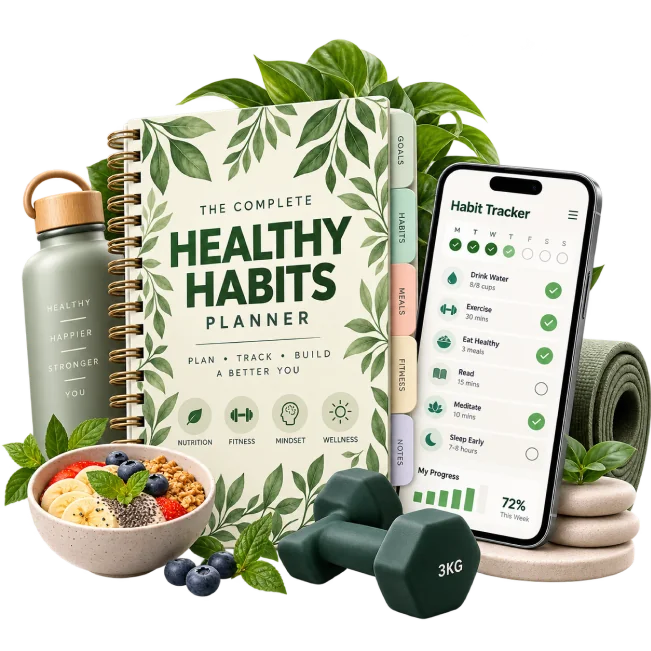 Healthy Habits planner mockup