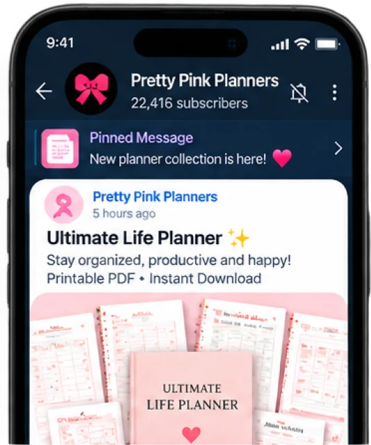 Pretty Pink Planners Telegram store