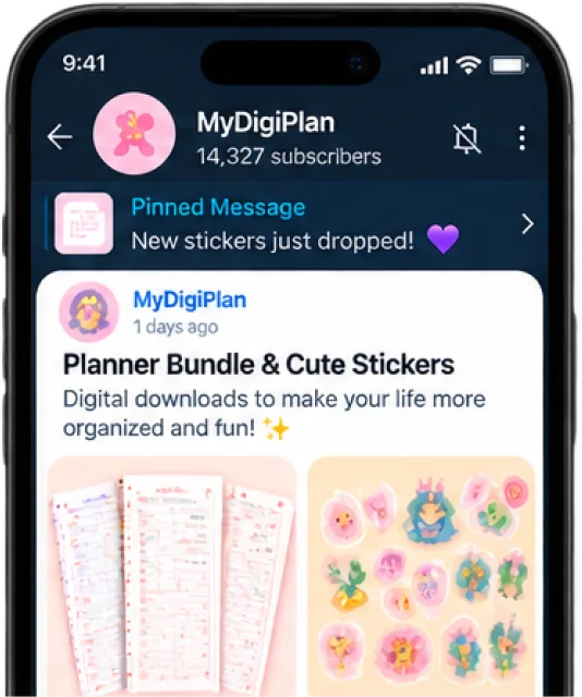 MyDigiPlan Telegram store with planners and stickers